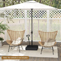 Mobile Patio Umbrella Base Water Sand Fillable Market Table Umbrella Stand with 3 Wheels-Black - Black - Outdoor