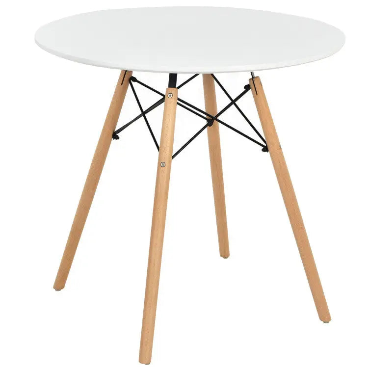 Modern 3-Piece Dining Set: Round Table with Set of 2 Hollow Plastic Chairs - Dining Room Sets
