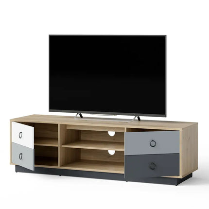 Modern 55 Inch TV Stand with 2 Storage Cabinets for TVs up to 60 Inch Costway