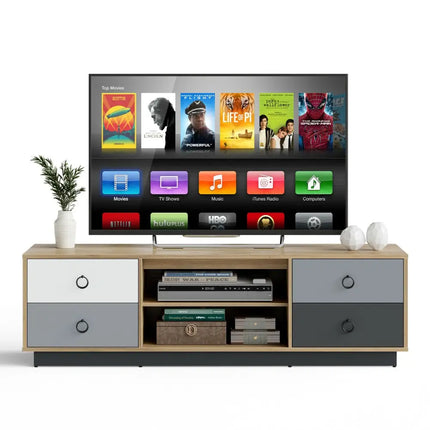 Modern 55 Inch TV Stand with 2 Storage Cabinets for TVs up to 60 Inch Costway