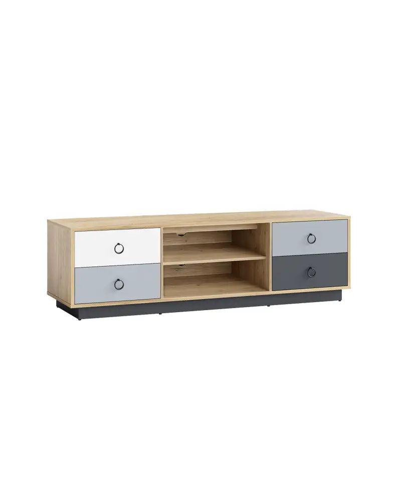 Modern 55 Inch TV Stand with 2 Storage Cabinets for TVs up to 60 Inch - Natural - Entertainment Centers & TV Stands