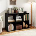 Modern 6-Cube Bookcase with Anti-tipping Kits for Bedroom Living Room-Black - Black - Bookcases