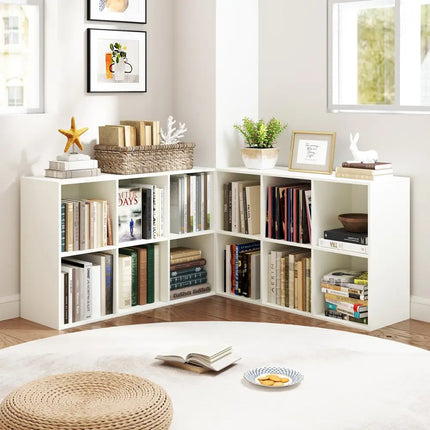 Modern 6-Cube Bookcase with Anti-tipping Kits for Bedroom Living Room-White - White - Bookcases