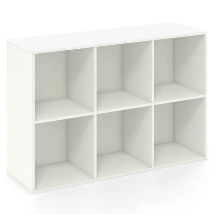 Modern 6-Cube Bookcase with Anti-tipping Kits for Bedroom Living Room-White - White - Bookcases