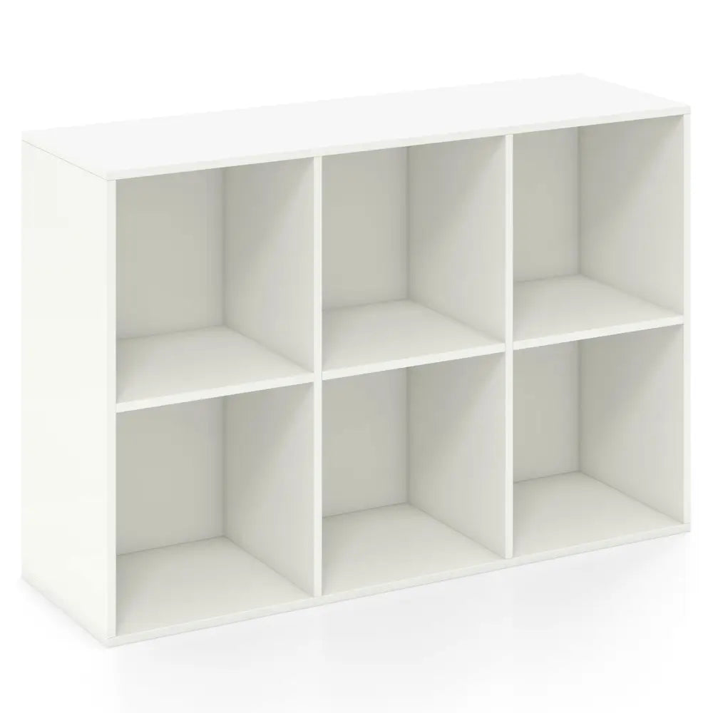 Modern 6-Cube Bookcase with Anti-tipping Kits for Bedroom Living Room-White - White - Bookcases