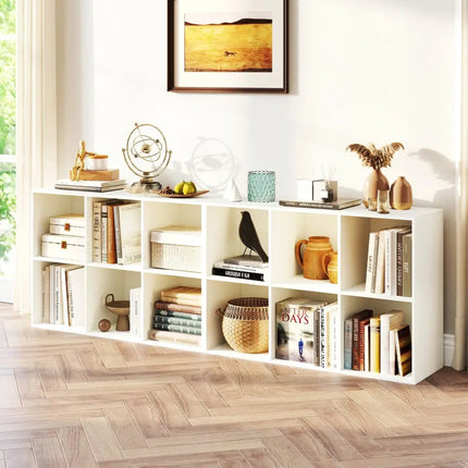 Modern 6-Cube Bookcase with Anti-tipping Kits for Bedroom Living Room-White - White - Bookcases