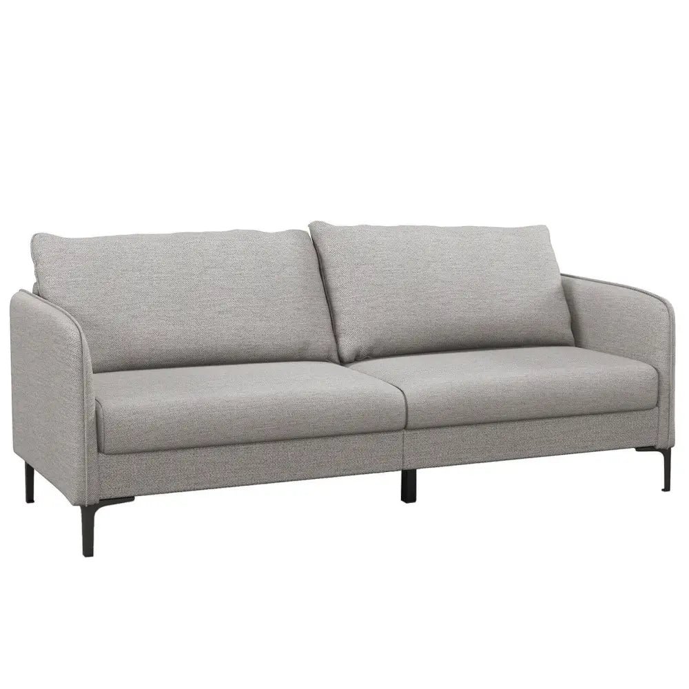 Modern 76 Inch Loveseat Sofa Couch for Apartment Dorm with Metal Legs-Gray - Gray - Sofas & Loveseats