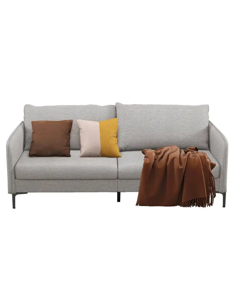 Modern 76 Inch Loveseat Sofa Couch for Apartment Dorm with Metal Legs-Gray - Gray - Sofas & Loveseats