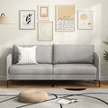 Modern 76 Inch Loveseat Sofa Couch for Apartment Dorm with Metal Legs-Gray - Gray - Sofas & Loveseats