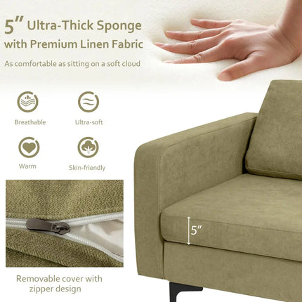 Modern Accent Armchair with Side Storage Pocket-Green - Green - Living Room