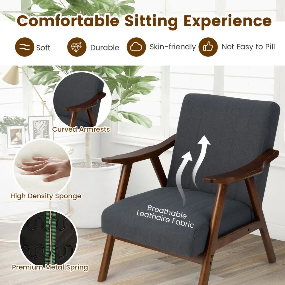 Modern Accent Chair Leisure Armchair - Gray - Accent Chairs