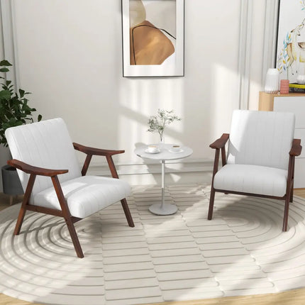 Modern Accent Chair Leisure Armchair with Felt Pads-Beige - Beige - Accent Chairs