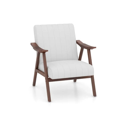 Modern Accent Chair Leisure Armchair with Felt Pads-Beige - Beige - Accent Chairs