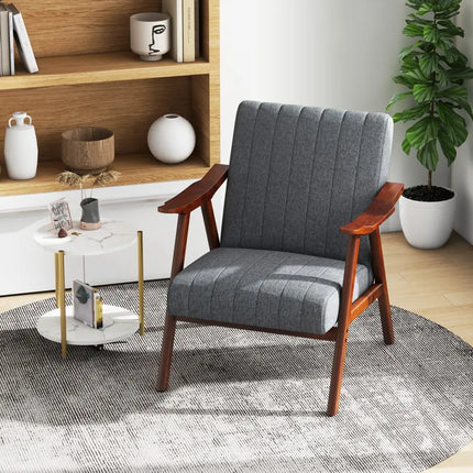 Modern Accent Chair Leisure Armchair with Felt Pads-Light Gray - Light Gray - Accent Chairs