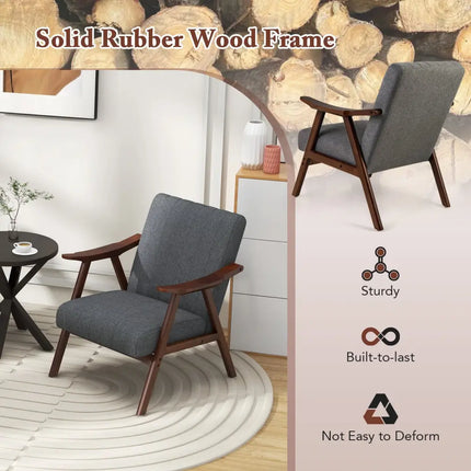 Modern Accent Chair Leisure Armchair with Felt Pads-Light Gray - Light Gray - Accent Chairs