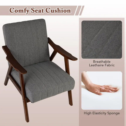 Modern Accent Chair Leisure Armchair with Felt Pads-Light Gray - Light Gray - Accent Chairs