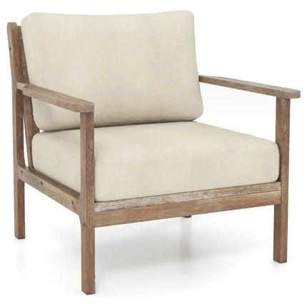 Modern Accent Chair & Tempered Glass Oval Side Coffee Table Set - Living Room