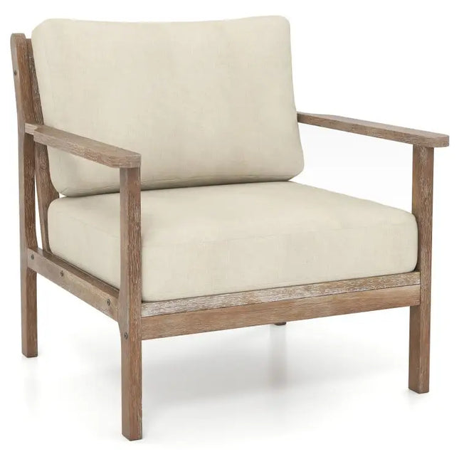 Modern Accent Chair & Tempered Glass Oval Side Coffee Table Set - Living Room
