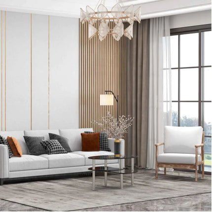 Modern Accent Chair & Tempered Glass Oval Side Coffee Table Set - Living Room