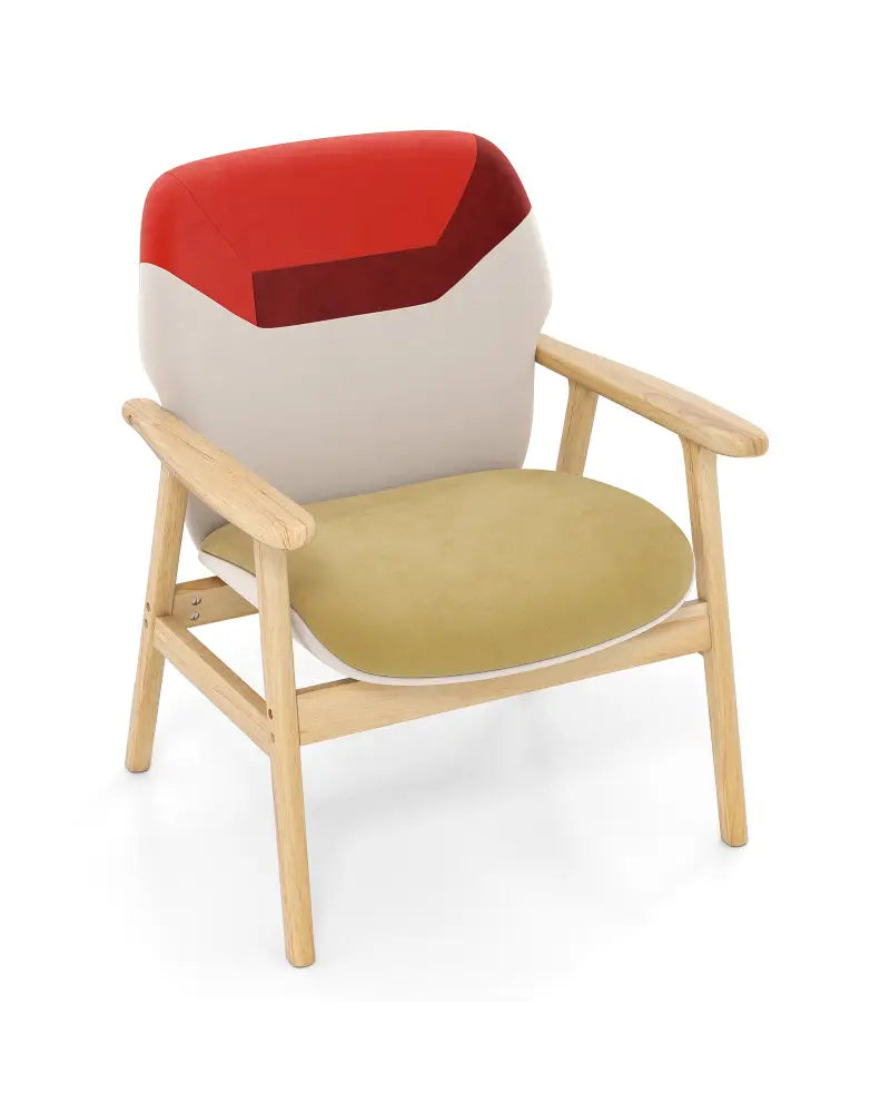 Modern Accent Chair Upholstered Side Armchair with Spacious Backrest - Accent Chairs