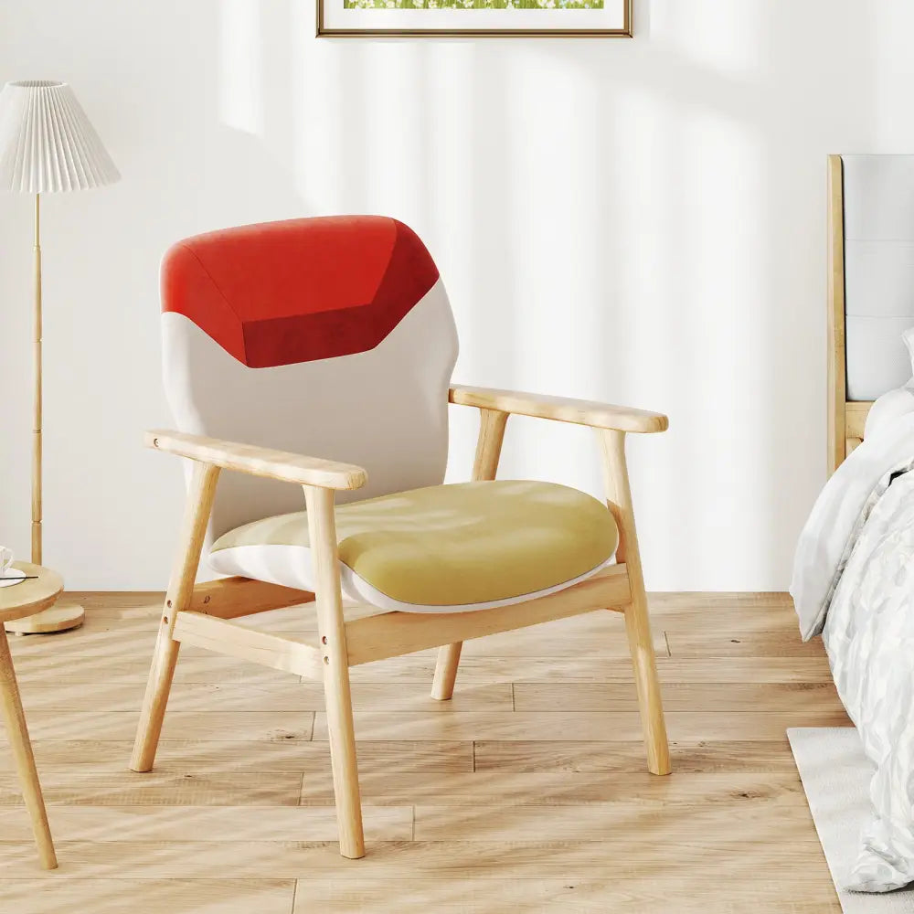 Modern Accent Chair Upholstered Side Armchair with Spacious Backrest - Accent Chairs