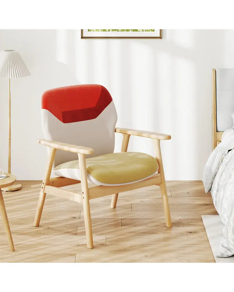 Modern Accent Chair Upholstered Side Armchair with Spacious Backrest - Accent Chairs