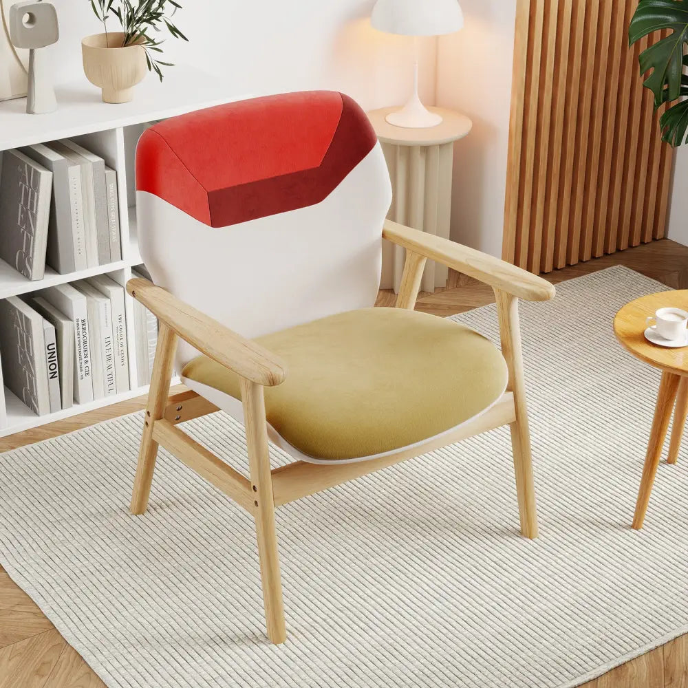 Modern Accent Chair Upholstered Side Armchair with Spacious Backrest - Accent Chairs