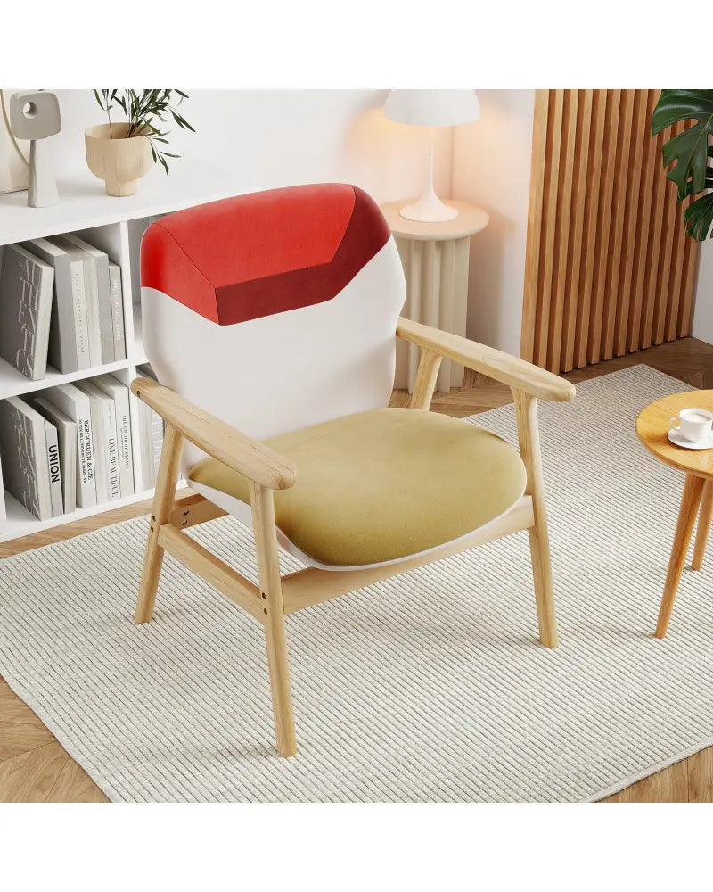 Modern Accent Chair Upholstered Side Armchair with Spacious Backrest - Accent Chairs