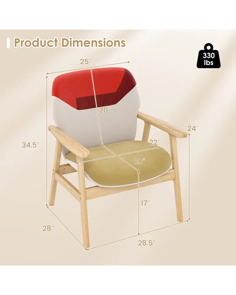 Modern Accent Chair Upholstered Side Armchair with Spacious Backrest - Accent Chairs