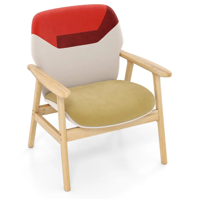 Modern Accent Chair Upholstered Side Armchair with Spacious Backrest - Accent Chairs