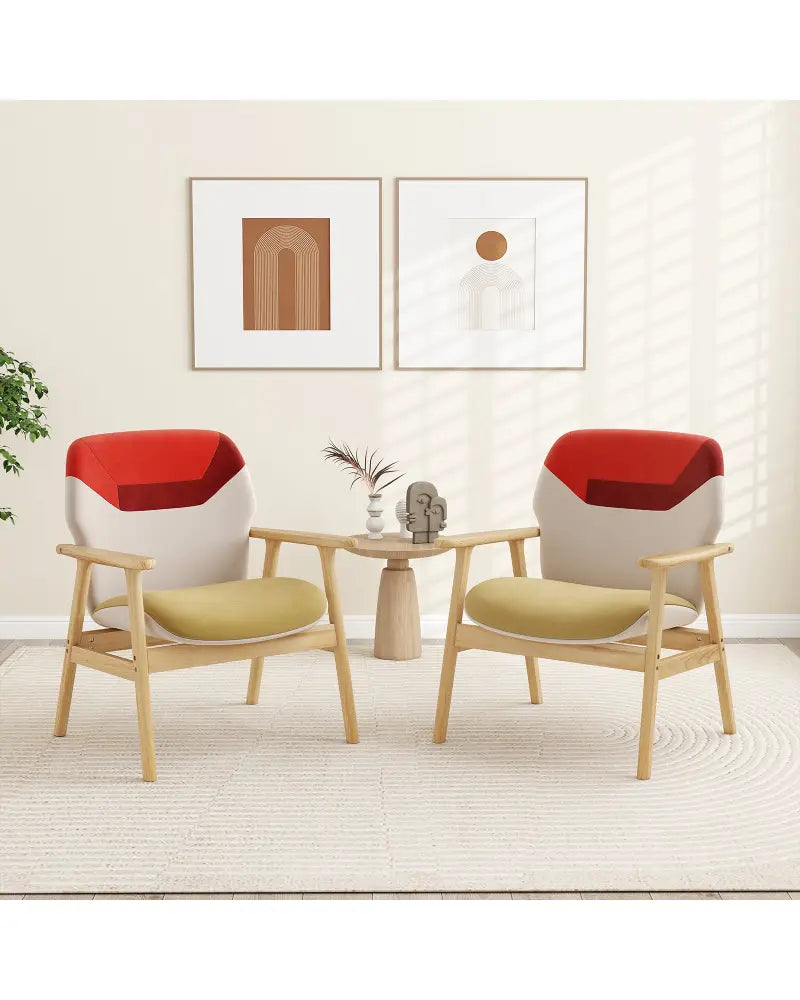 Modern Accent Chair Upholstered Side Armchair with Spacious Backrest - Accent Chairs