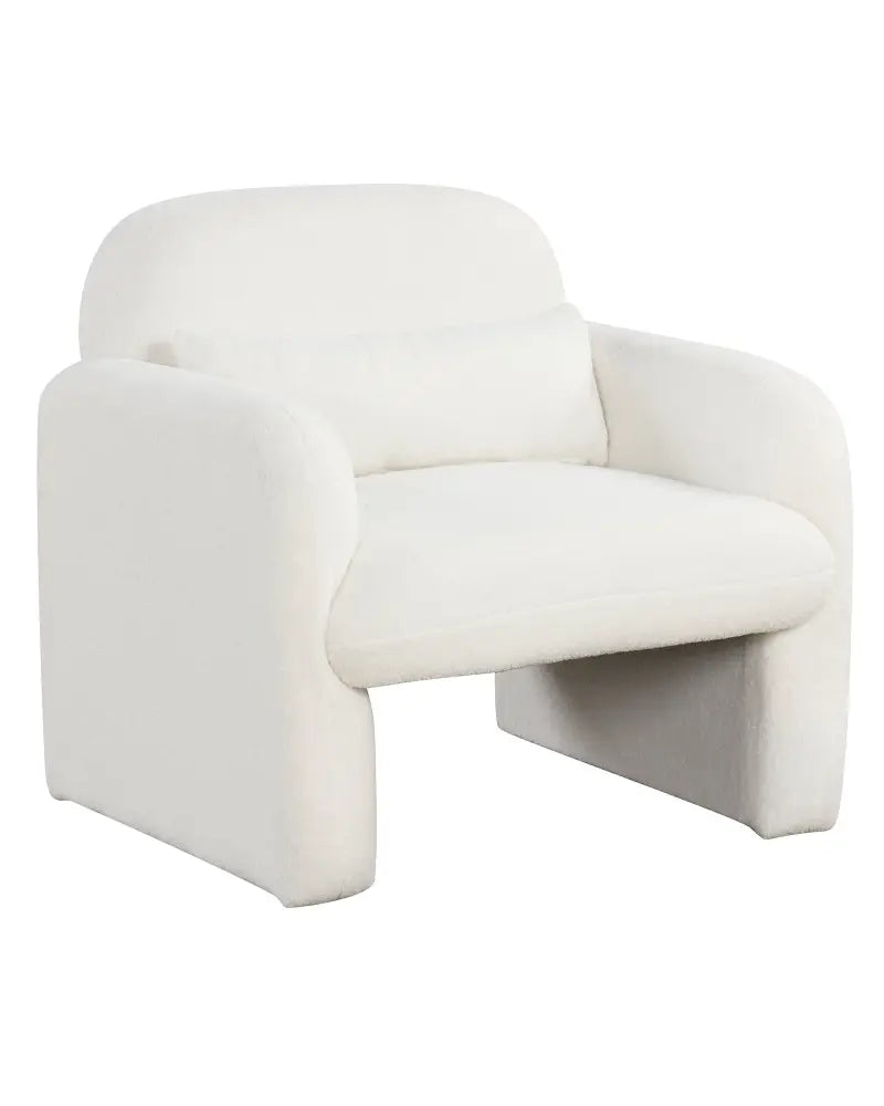 Modern Accent Chair with Waist Pillow and Armrests for Living Room Bedroom-Beige - Beige - Accent Chairs