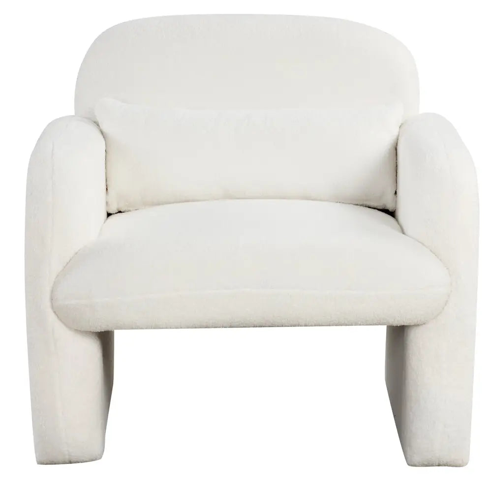 Modern Accent Chair with Waist Pillow and Armrests for Living Room Bedroom-Beige - Beige - Accent Chairs