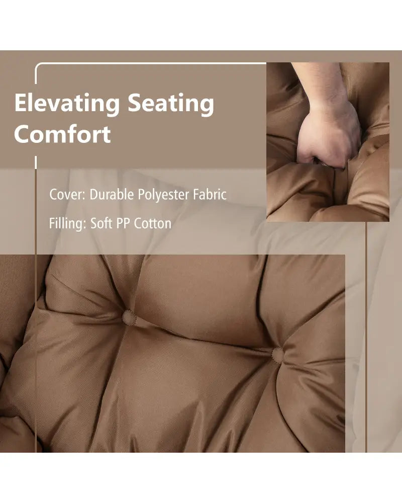 Modern Accent Sofa Chair with Folding Footrest and Side Pocket-Brown - Brown - Accent Chairs