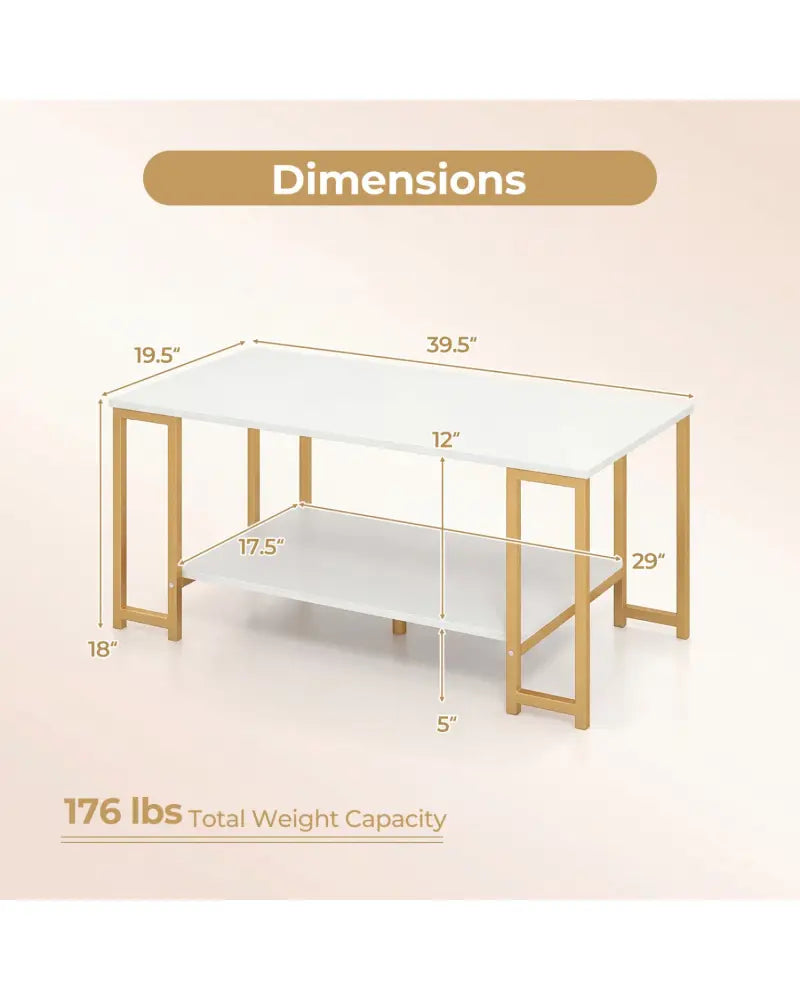 Modern Accent Table with Open Storage Shelf for Apartment and Lounge-White - White - Coffee Tables