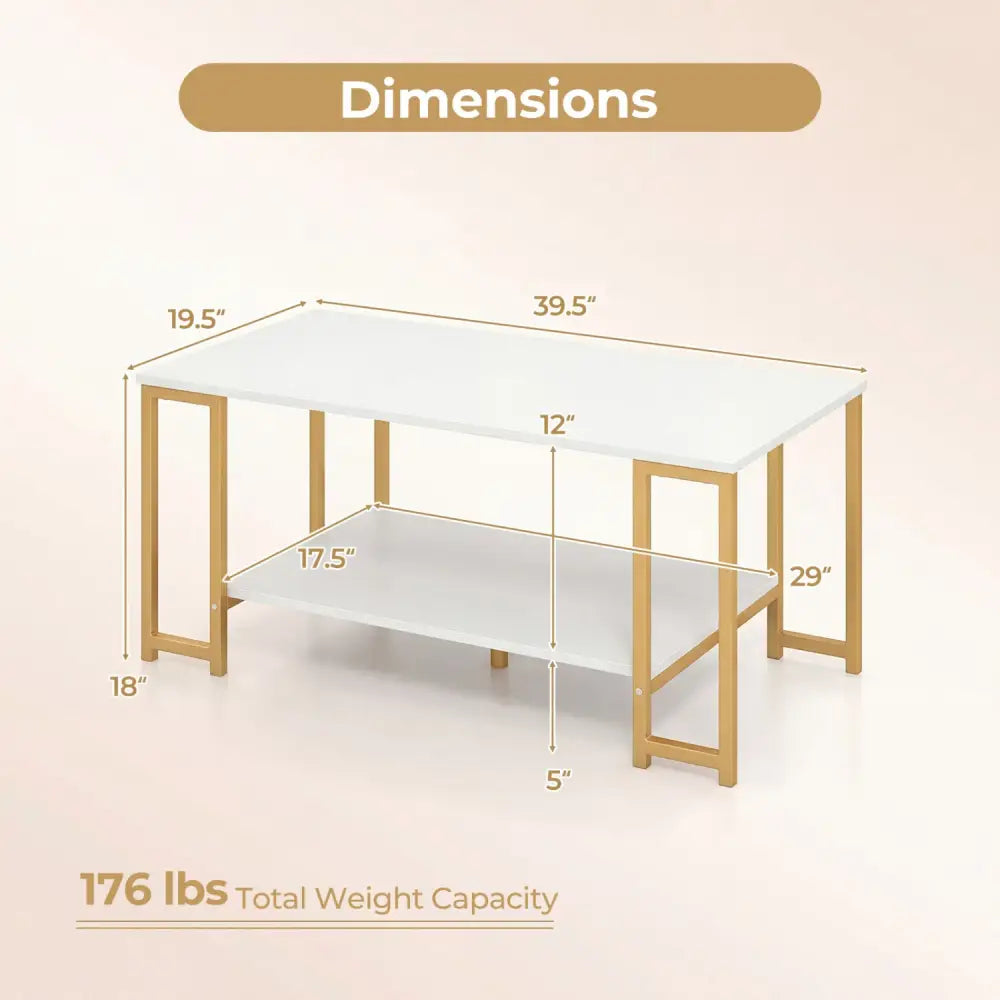 Modern Accent Table with Open Storage Shelf for Apartment and Lounge-White - White - Coffee Tables