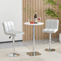 Modern Bat Stools Set of 2 with Back and Heavy-duty Metal Base and Footrest-White - White - Bar Stools