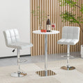 Modern Bat Stools Set of 2 with Back and Heavy-duty Metal Base and Footrest-White - White - Bar Stools