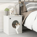 Modern Cat Litter Box Enclosure for Small to Large Cats-White - White - Cat Houses