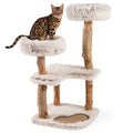 Modern Cat Tree Tower 40" with Luxury Real Wood Natural Branch - White - Oasis Home Essentials