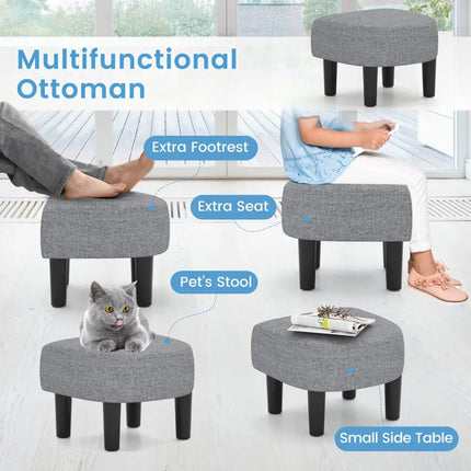 Modern Club Swivel Accent Chair with Ottoman Footrest Curved Backrest-Grey - Gray - Accent Chairs