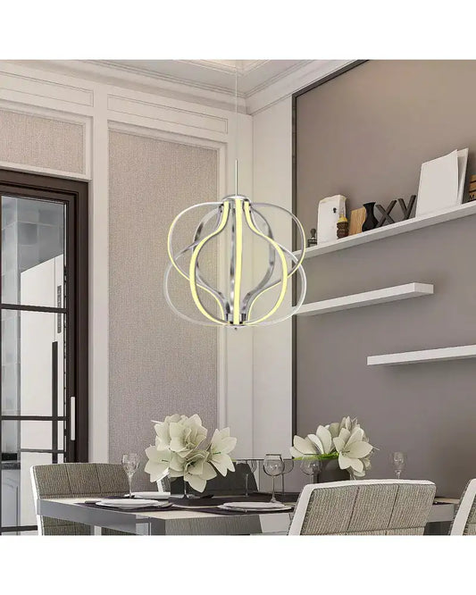 Modern Dimmable Warm White LED Chandelier - Silver - Ceiling Lights