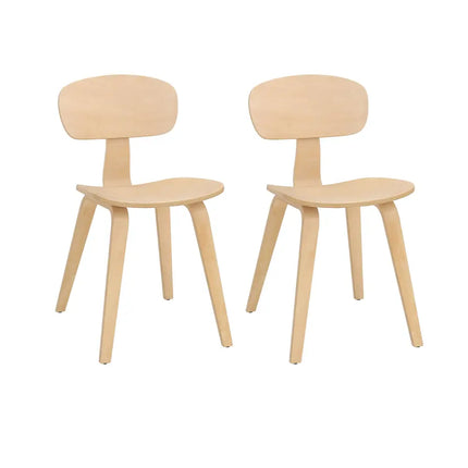 Modern Dining Chair Set of 2 with Wide Seat-Natural - Natural - Dining Chairs
