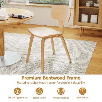 Modern Dining Chair Set of 4 with Wide Seat-Natural - Natural - Dining Chairs