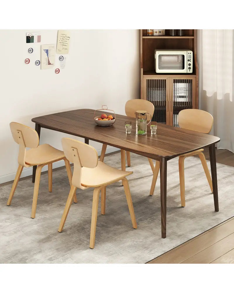 Modern Dining Chair Set of 4 with Wide Seat-Natural - Natural - Dining Chairs