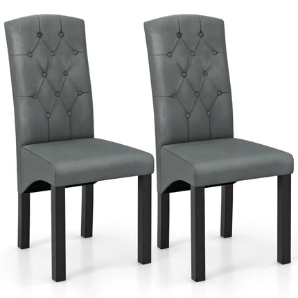Modern Dining Chair with High Backrest High-density Sponge Cushion-Dark Gray - Dark Gray - Dining Chairs