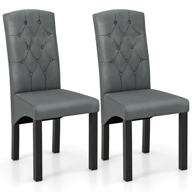 Modern Dining Chair with High Backrest High-density Sponge Cushion-Dark Gray - Dark Gray - Dining Chairs