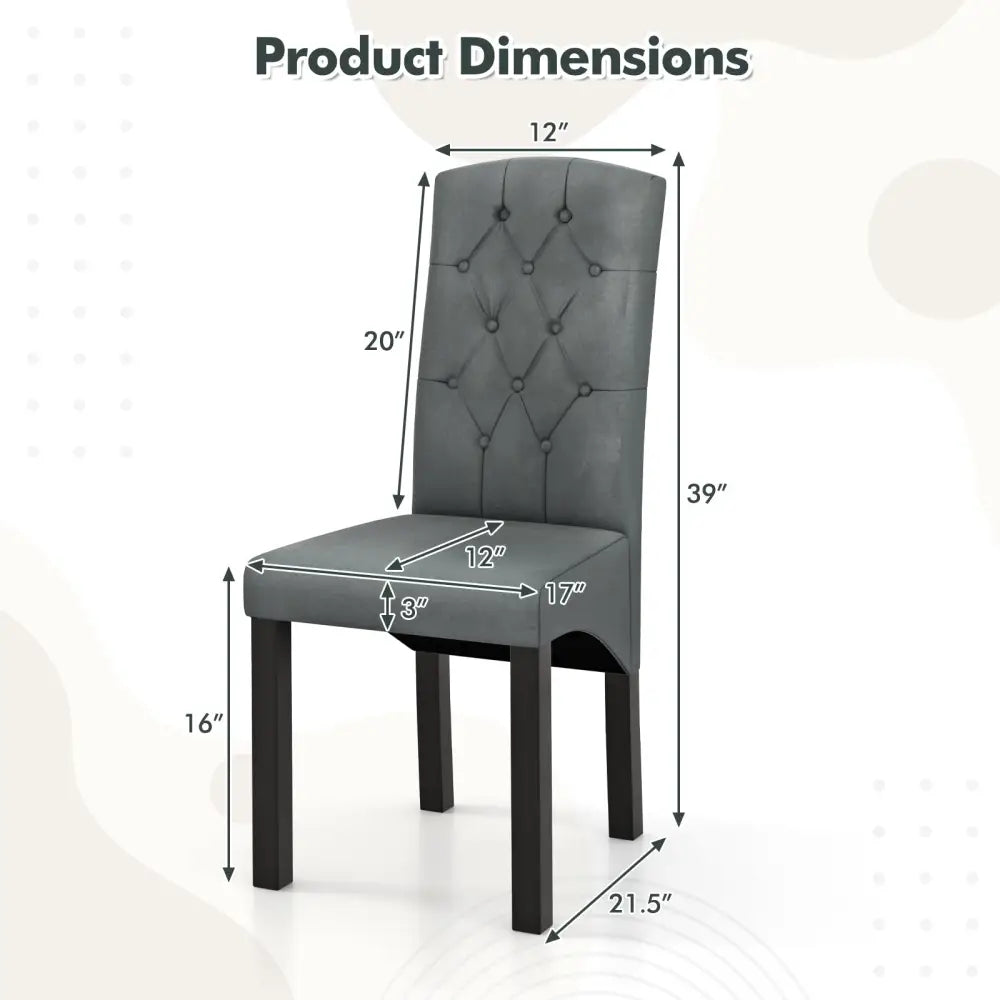 Modern Dining Chair with High Backrest High-density Sponge Cushion-Dark Gray - Dark Gray - Dining Chairs