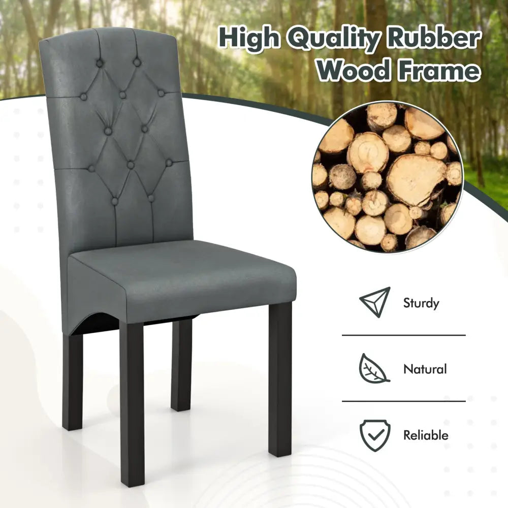 Modern Dining Chair with High Backrest High-density Sponge Cushion-Dark Gray - Dark Gray - Dining Chairs