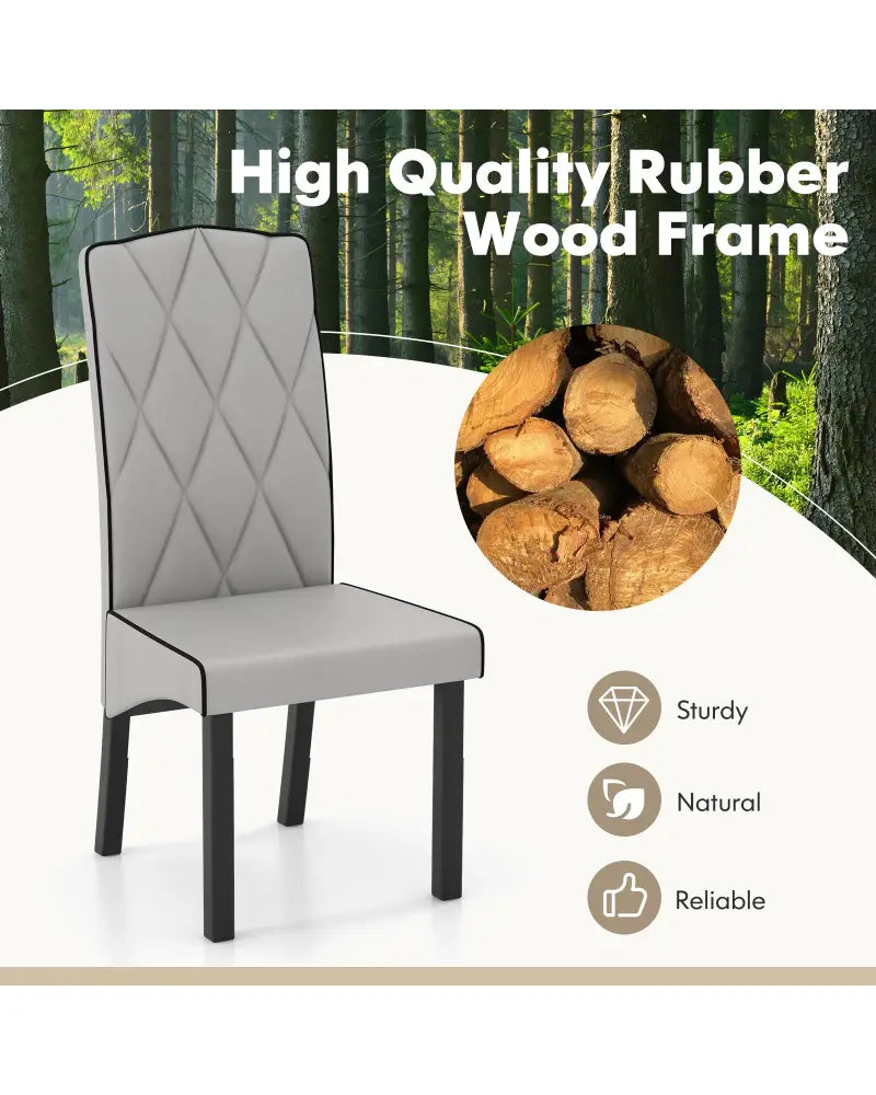 Modern Dining Chair with High Backrest High-density Sponge Cushion-Light Gray - Light Gray - Dining Chairs